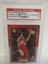LeBron James Cavaliers 2004 Upper Deck Diamond Collection #13 graded PAAS Gem Mint 9.5