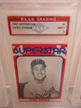Suke Snider Dodgers 1982 Superstar #46 graded PAAS Mint 9