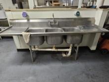 90" Three Compartment Sink