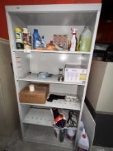 Open 5 Shelf Cabinet with Contents, 18" X 36" X 87"