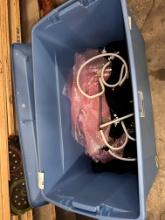 Assorted Neon Lot in Large Wooden Crate and Blue Tub