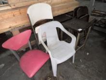 Lot, (5) Chairs, (3) Stands, (1) Small Ladder and (1) Stool
