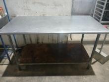 48" Stainless Steel Work Top Table W/ Under Shelf - Please see pics for additional specs.