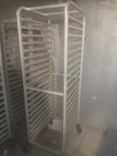 Rolling Sheet Pan Rack (NO PANS INCLUDED) IN WALK IN COOLER Rolling Pan Rack - Please see pics for a