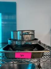 Pot & Pan Lot / Commercial Stainless Steel 3" Stainless Steel Insert Pan - Please see pics for addit
