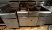 Cook Line Fryers Lot - (2) Large Imperial Fryers, (4) Asber 40Lbs Fryers and (2) Imperial 40Lbs Frye
