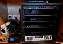 Audio Rack Labgruppen C Series Amplifier, Direct TV Satellite Crossovers and Digital Sirius XM Recei