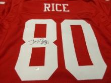 Jerry Rice of the San Francisco 49ers signed autographed football jersey PAAS COA 582