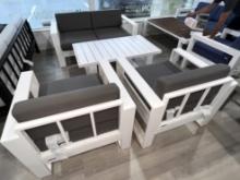 "Manhattan", a 4 Piece Outdoor Patio Furniture Set with a 2 Seater Sofa, (2) Are Side Chairs and a C