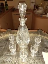 Decanter and cordial glasses