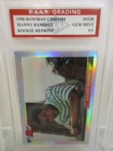 Manny Ramirez Indians 1998 Bowman Chrome ROOKIE Reprint #532R graded PAAS Gem Mint 9.5