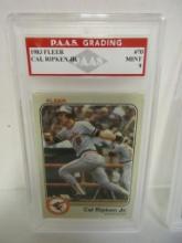 Cal Ripken Jr Baltimore Orioles 1983 Fleer #70 graded PAAS Mint 9