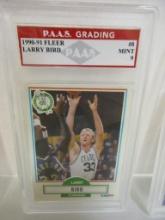 Larry Bird Boston Celtics 1990-91 Fleer #8 graded PAAS Mint 9