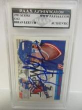Brian Leetch of the NY Rangers signed autographed slabbed sportscard PAAS Holo 486