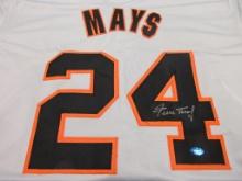 Willie Mays of the San Francisco Giants signed autographed baseball jersey TAA COA 930