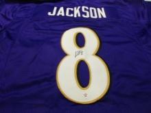Lamar Jackson of the Baltimore Ravens signed autographed football jersey PAAS COA 164