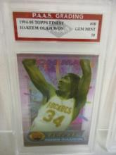 Hakeem Olajuwon Rockets 1994-95 Topps Finest #10 graded PAAS Gem Mint 10