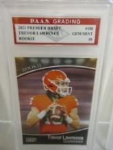 Trevor Lawrence Clemson 2021 Premier Draft ROOKIE #180 graded PAAS Gem Mint 10