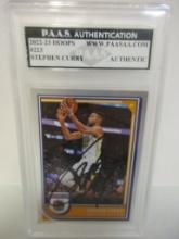 Stephen Curry of the Golden State Warriors signed autographed slabbed sportscard PAAS Holo 876