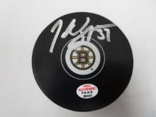 Patrice Bergeron of the Boston Bruins signed autographed hockey puck PAAS COA 424
