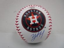 Yordan Alvarez of the Houston Astros signed autographed logo baseball PAAS COA 130