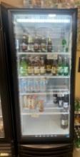 Single Glass Door Merchandising Cooler , comes with 4 coated shelves and illuminated interior