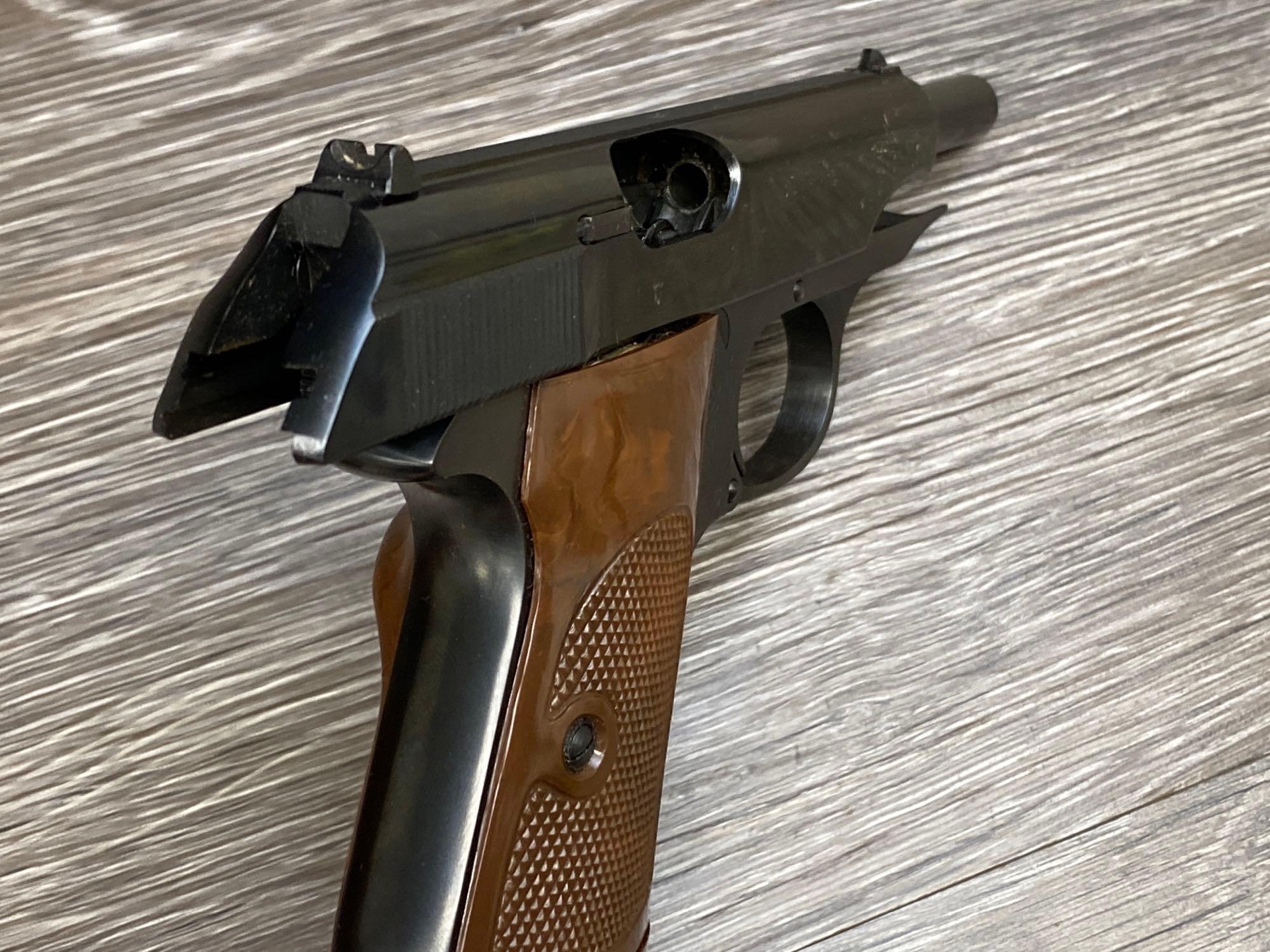 RARE MANURHIN WALTHER MODEL PP SEMI-AUTO .22 LR CAL WITH EXTENDED GRIP/MAGAZINE SWEDISH POLICE