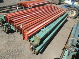 PALLET RACKING - (14) 9' UPRIGHTS ON CASTERS & (12) 8' CROSS ARMS
