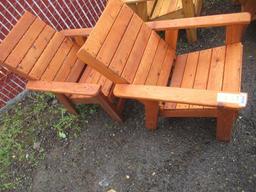 (2) CEDAR OUTDOOR LOUNGE CHAIRS (UNUSED)