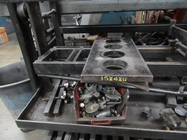 PRESSURE TEST BENCH W/ ASSORTED TEST PLATES