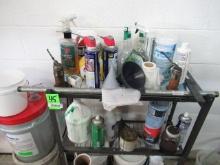 METAL CART W/ASSORTED CLEANING SUPPLIES