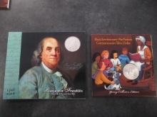 BENJAMIN FRANKLIN SILVER DOLLAR & BLACK REVOLUTIONARY WAR PATRIOTS COMMEMORATIVE SILVER DOLLAR