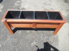 60'' X 18'' 4-POT CEDAR PLANTER BOX (UNUSED)