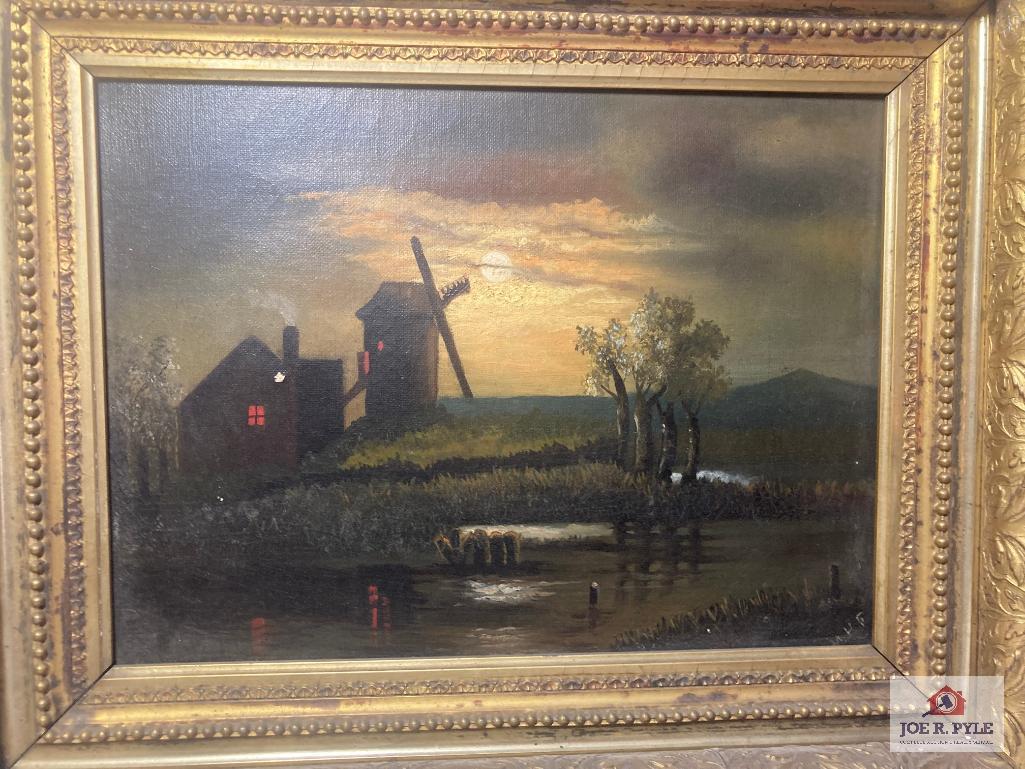 Oil on canvas "Windmill"