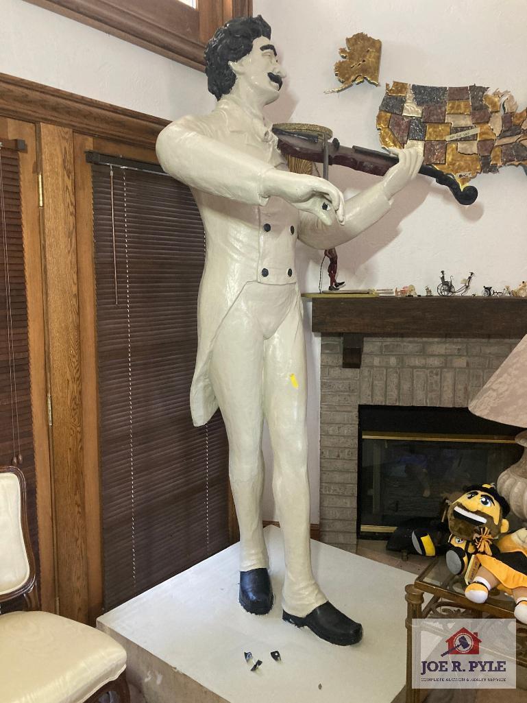 Violinist resin statue 8 foot on 43 x 43 base