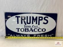 1920's "Trumps Long Cut Tobacco: Always Fresh" Porcelain Sign