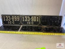 1920's "US Government ICC" 6 Steel License Plates