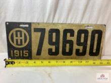 1915 "Ohio 79690" Steel License Plate
