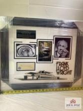 Frank Lloyd Wright Signed Cut Photo Frame