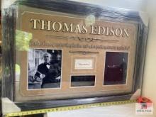 Thomas Edison Signed Cut Photo Frame