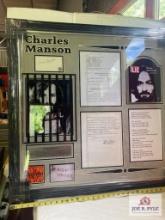 Charles Manson Signed Note/Swastika Photo Frame