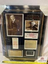 Harry Houdini Signed Check Photo Frame & Keys
