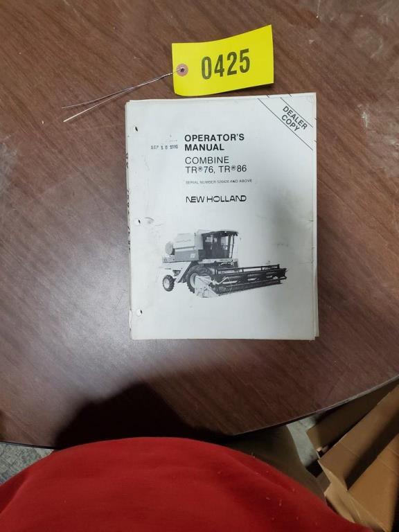 New Holland TR76 & TR86 Combine Manual