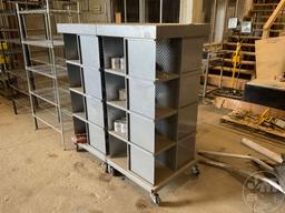 ROLLING 4 SIDED DISPLAY RACKS ON CASTERS, QTY OF 2