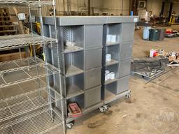 ROLLING 4 SIDED DISPLAY RACKS ON CASTERS, QTY OF 2