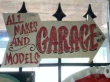 ALL MAKES AND MODELS GARAGE ARROW WOODEN SIGN 9”......X16”......