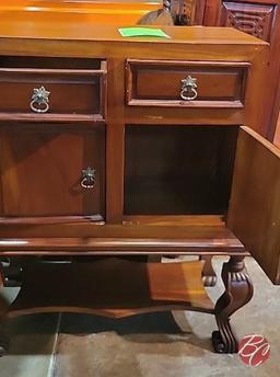 NEW Indonesia Mahogany Hand Carved Storage Cabinet 25-1/2"
