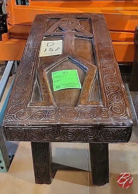 NEW Indonesia Hand Carved Teak Bench 38-1/2"