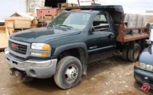 2004 GMC 3500 1-Ton Dump Truck w/9ft Snoway Plow