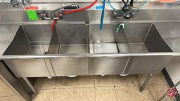 Duke Stainless 4-Well Sink W/ Drainboards 100"